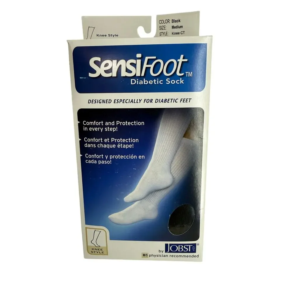 Jobst Sensifoot 8-15 MmHg Light Support Black Medium Closed Toe Adult Knee High